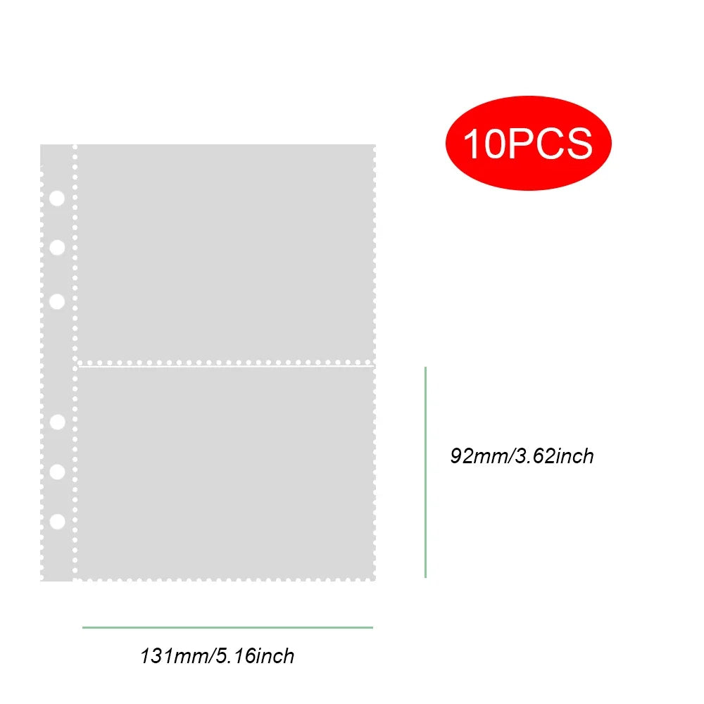PLRBOK 10 Pcs A5 6 Ring Clear Binder Refill 1 2 4 Pockets Sleeves Toploader Photocard Notebook Diary Photo Album Drawing Notepad
