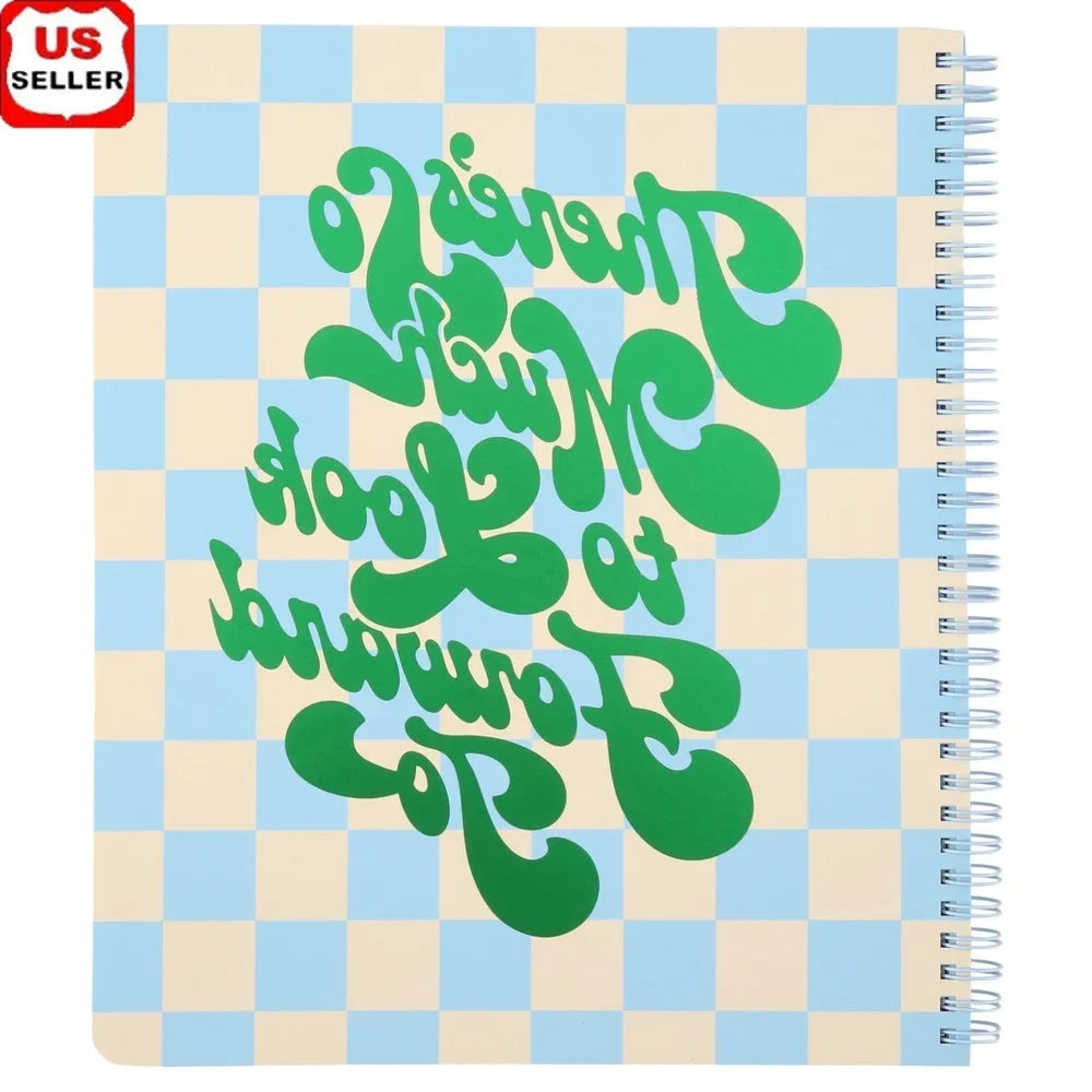 Large Spiral Notebook 11x9 Durable Metal Bound 160 Lined Pages College Ruled Double Sided Pocket Centerfold Design Perfect