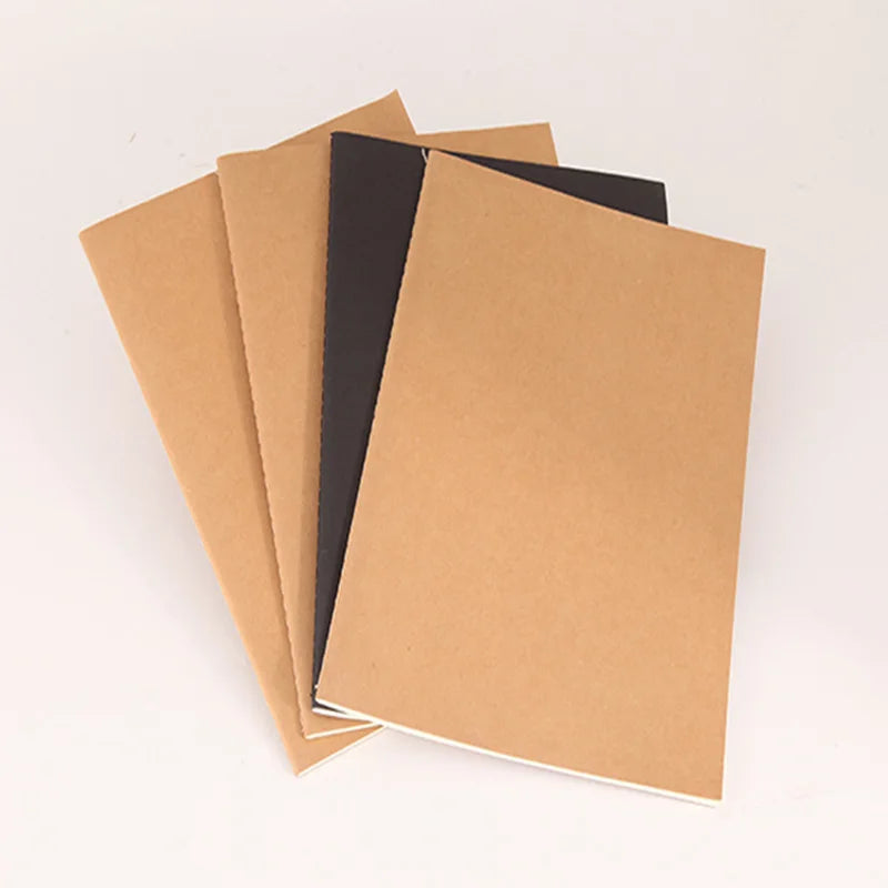 Heavy-Duty Stitched Notebooks Kraft Paper, Lined Pages, for School, Office, Journaling, Eco-Friendly, 10-pcs
