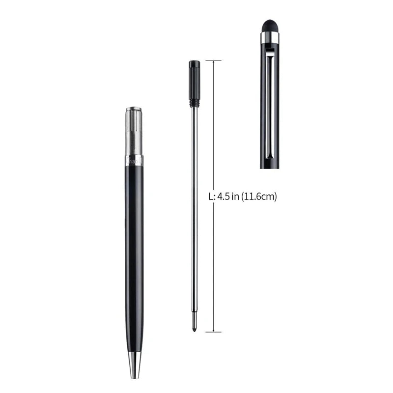 100 Pcs 13-color Metal 2-in-1 Stylus Universal Ballpoint Pen Custom Logo Text Engraving Office School Advertising Pen Wholesale