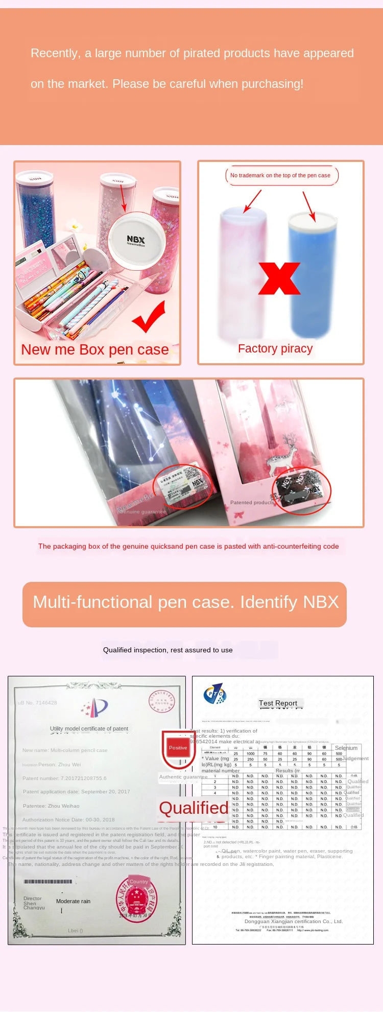 Pencil Case Translucent Quicksand Pencil Cases NBX Multifunction Pencil Box Creative Cylindrical Pencil Box Large Capacity Kid