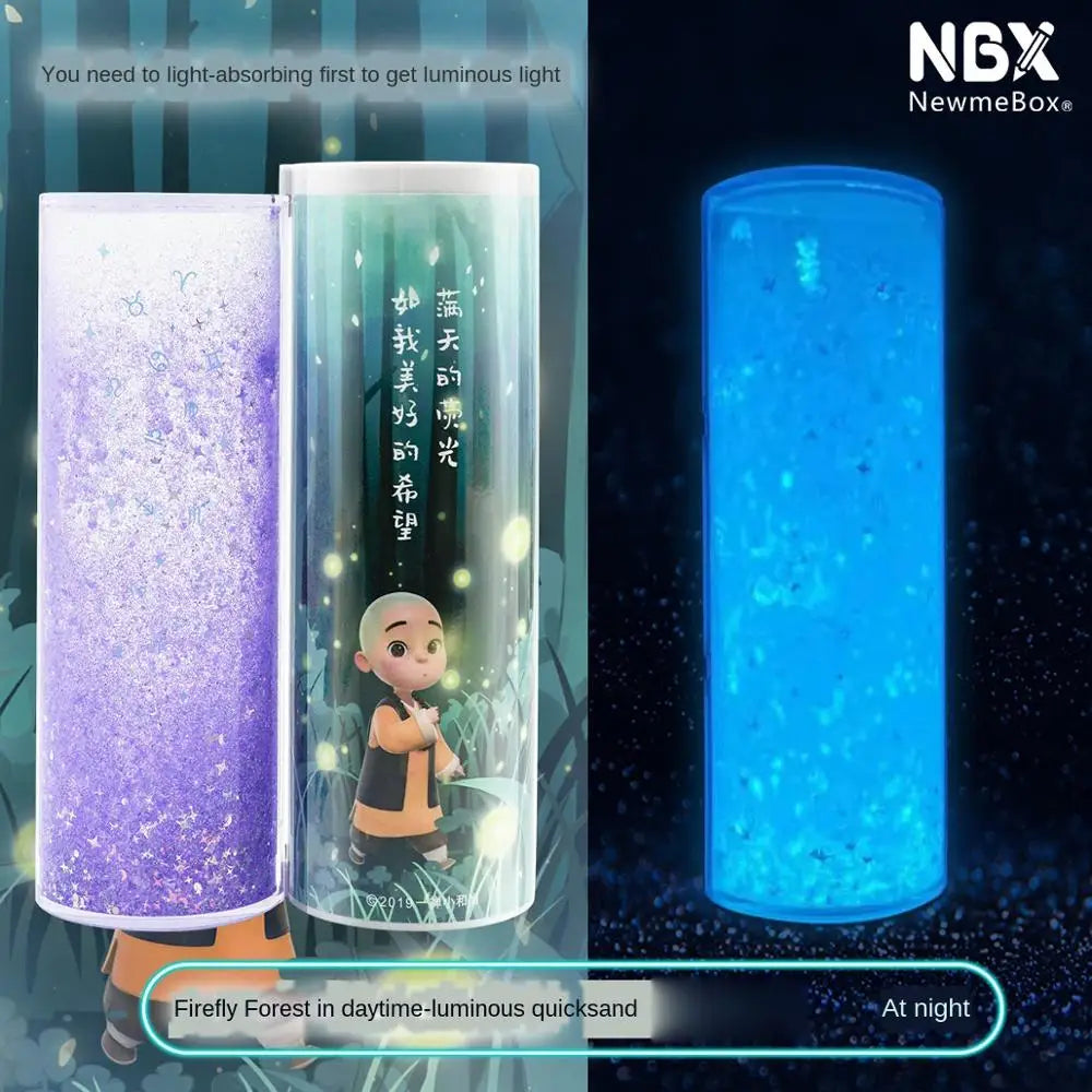 Pencil Case Translucent Quicksand Pencil Cases NBX Multifunction Pencil Box Creative Cylindrical Pencil Box Large Capacity Kid