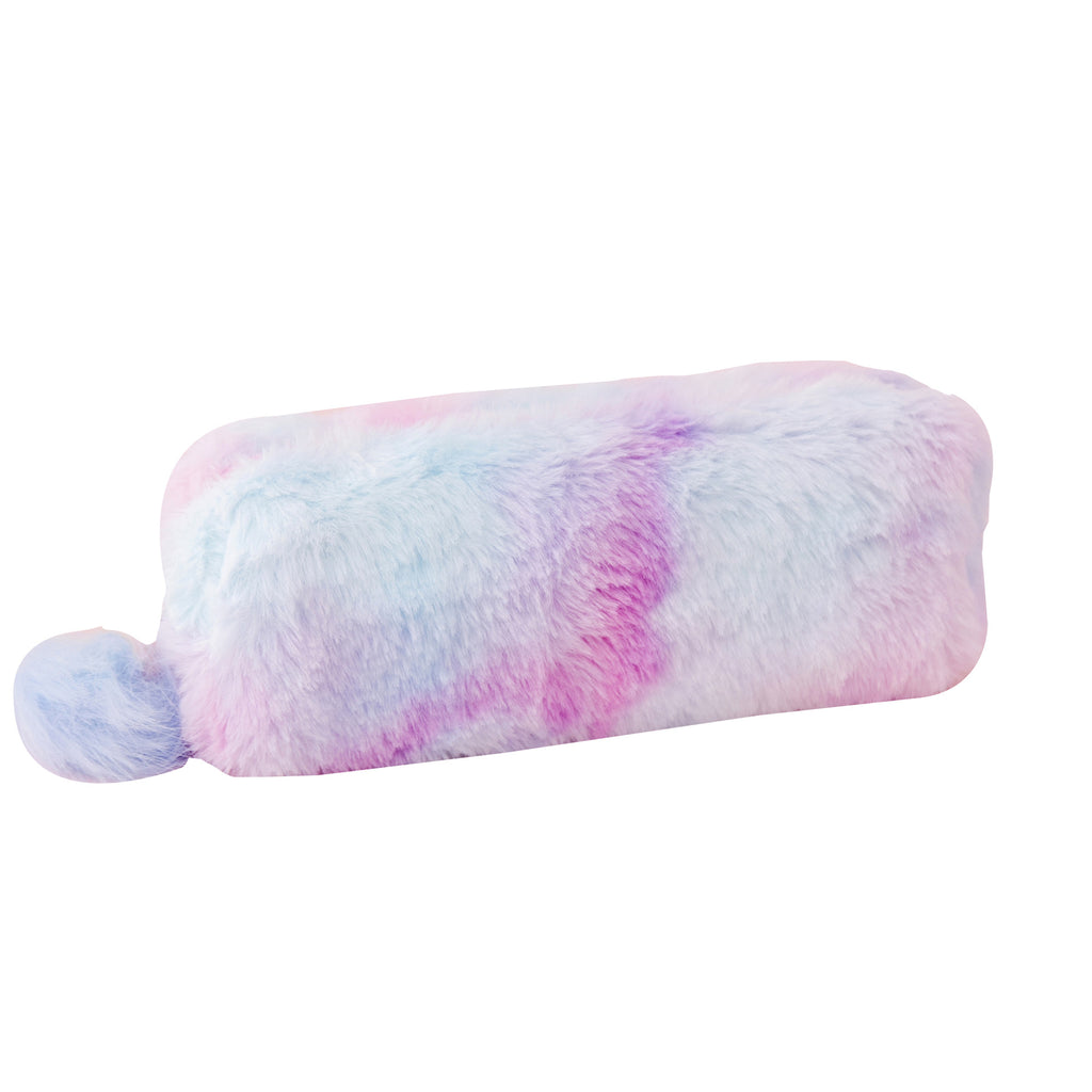 1Pc Cute Gradient Color Pencil Bags Cute Plush Pen Case Stationery Student Storage Bag School Supplies