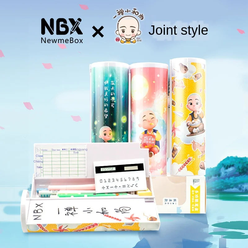 Pencil Case Translucent Quicksand Pencil Cases NBX Multifunction Pencil Box Creative Cylindrical Pencil Box Large Capacity Kid
