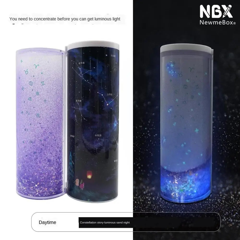 Pencil Case Translucent Quicksand Pencil Cases NBX Multifunction Pencil Box Creative Cylindrical Pencil Box Large Capacity Kid