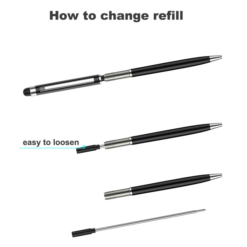 100 Pcs 13-color Metal 2-in-1 Stylus Universal Ballpoint Pen Custom Logo Text Engraving Office School Advertising Pen Wholesale