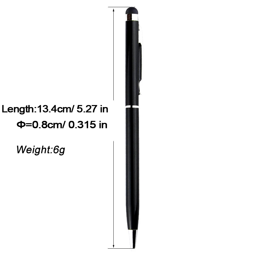 100 Pcs 13-color Metal 2-in-1 Stylus Universal Ballpoint Pen Custom Logo Text Engraving Office School Advertising Pen Wholesale