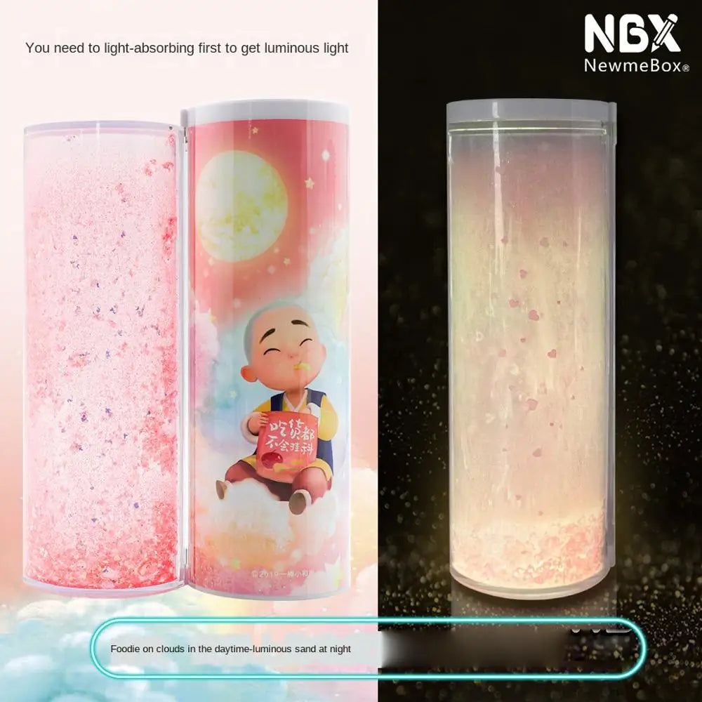 Pencil Case Translucent Quicksand Pencil Cases NBX Multifunction Pencil Box Creative Cylindrical Pencil Box Large Capacity Kid