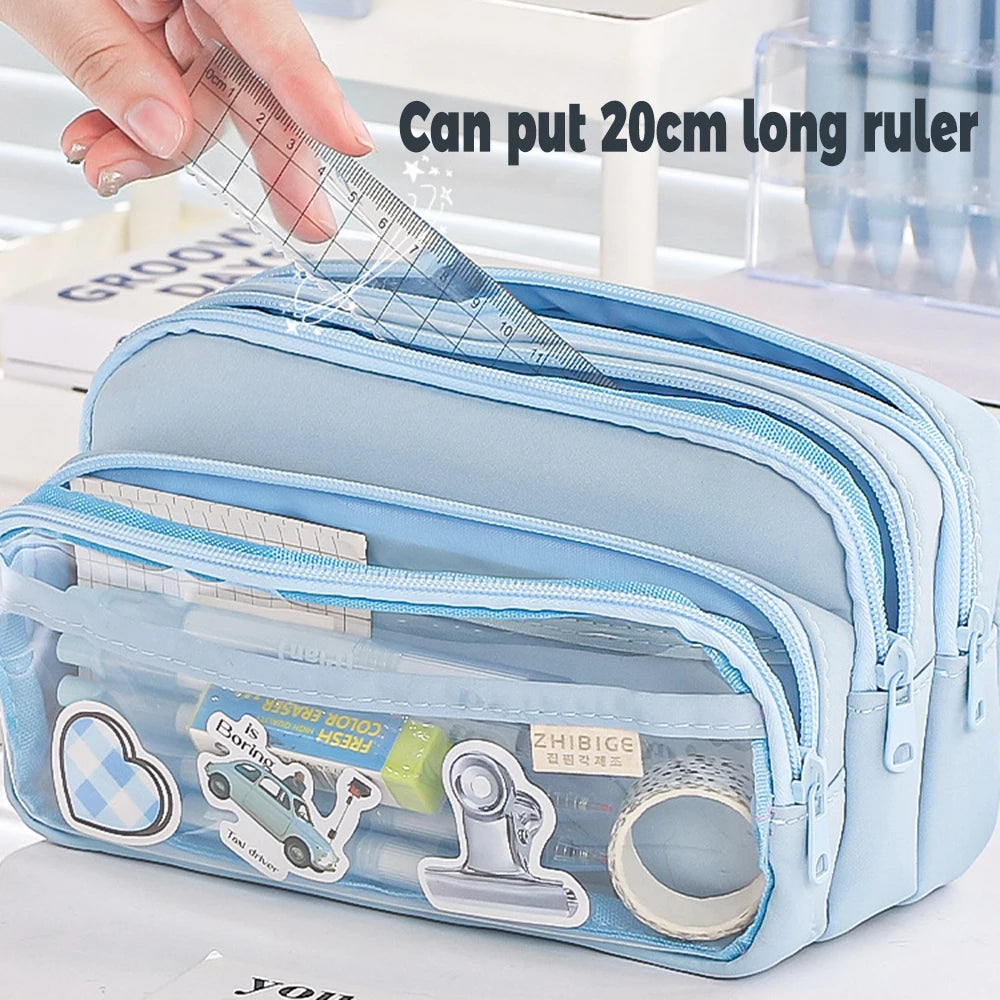 New Simple Pencil Case Large Capacity for School Students
