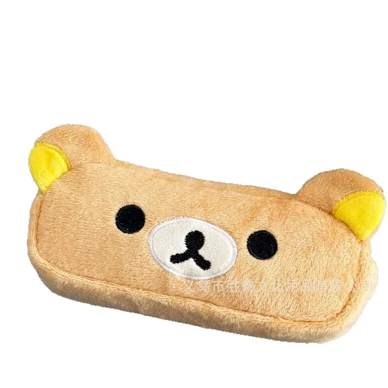 Kawaii Rilakkuma Pencil Cases For Kids Girls Cute Cartoon Bear Pencil Pouch Organizer Pen Bag School Stationeries Gifts Ins Hot