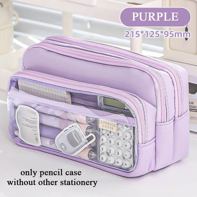 New Simple Pencil Case Large Capacity for School Students