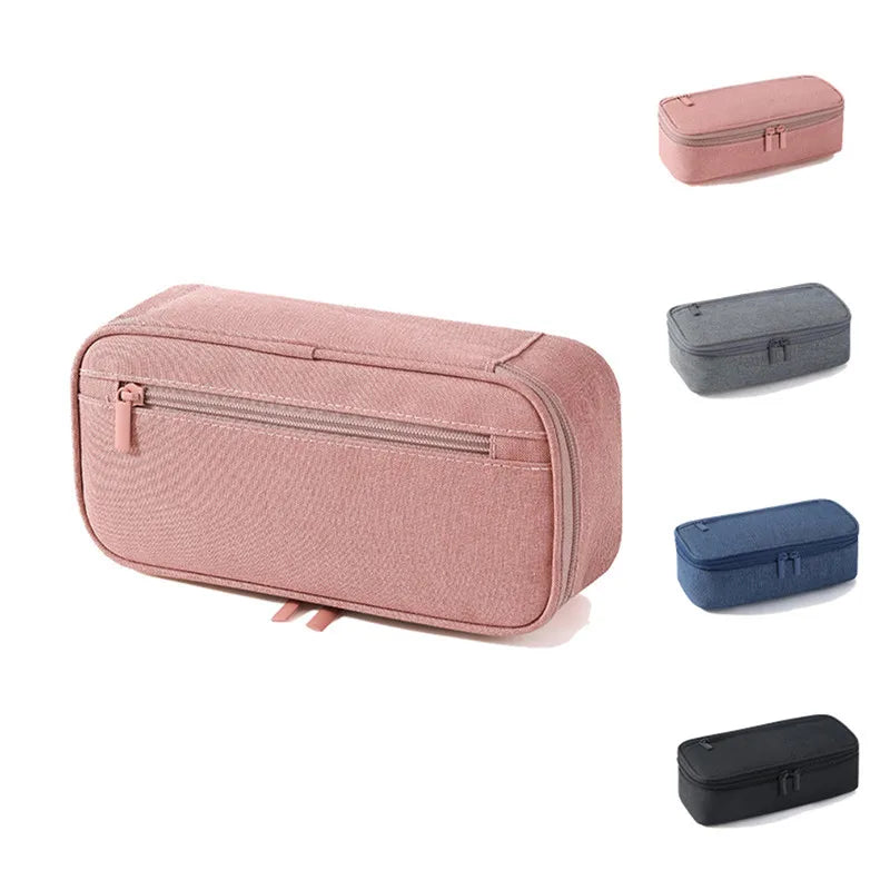 Pen Storage Bag Pencil Case 2 Layer Large Capacity Cosmetic High Quality Study Supplies Simple Student Stationary Boxes