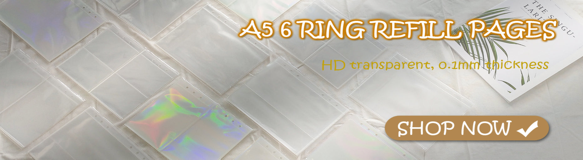 PLRBOK 10 Pcs A5 6 Ring Clear Binder Refill 1 2 4 Pockets Sleeves Toploader Photocard Notebook Diary Photo Album Drawing Notepad