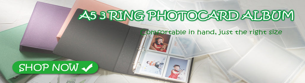 PLRBOK 10 Pcs A5 6 Ring Clear Binder Refill 1 2 4 Pockets Sleeves Toploader Photocard Notebook Diary Photo Album Drawing Notepad