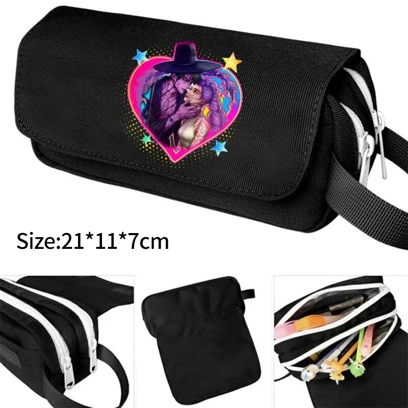 Kpop Demon Hunter Pencil Case Cartoon Huntrix Pencil Bag Student Pen Pouch School Stationery Box