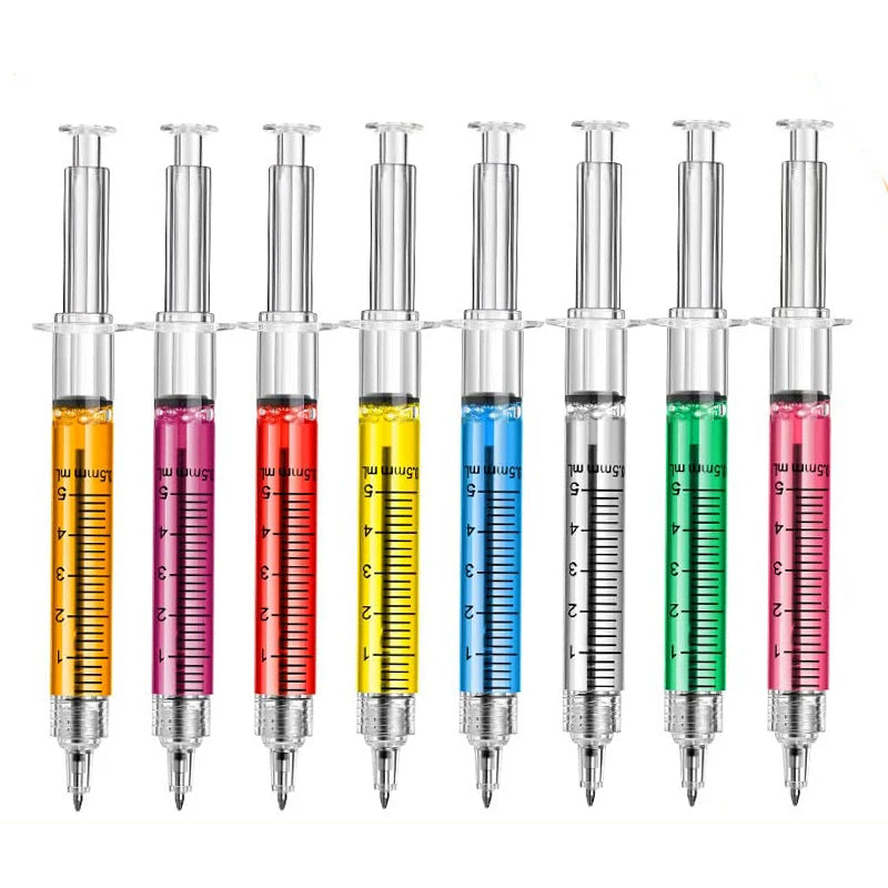 8Pcs Novelty Syringe Ballpoint Pens Cute Stationery  nurse pen  Ballpoint Pen 0.5mm Ballpen