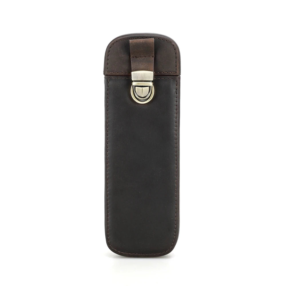 Handmade Genuine Leather 3 Slot Pen Case Vintage Fountain Pen Holder Storage Pencil Box Office School Stationery Bag Best Gift
