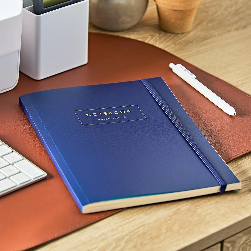 Durable Poly Notebook 7x9.87 Inch 80 Ruled Pages Flexible Cover Compact Size Ideal Travel School Office Doodles