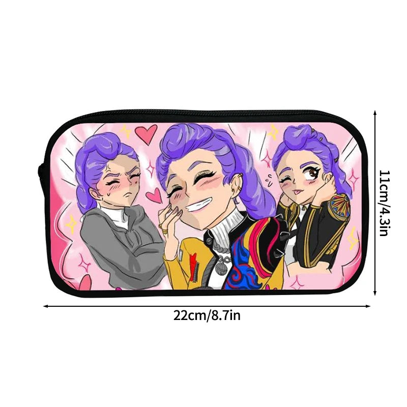 Kpop Demon Hunter Pencil Case Cartoon Huntrix Pencil Bag Student Pen Pouch School Stationery Box