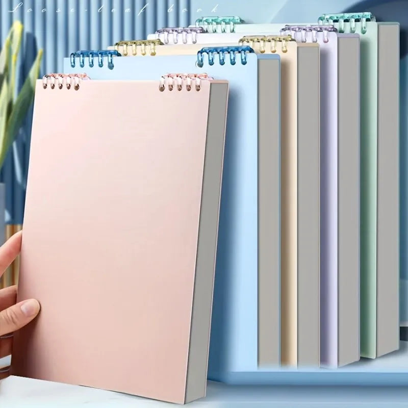 Refillable Spiral Notebook - Top-Flip Binding, Detachable Pages, A5 Lined Journal for Students