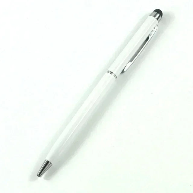 100 Pcs 13-color Metal 2-in-1 Stylus Universal Ballpoint Pen Custom Logo Text Engraving Office School Advertising Pen Wholesale