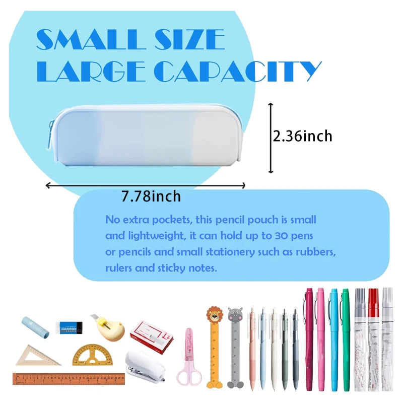 New Kawaii Colorful Silicone Pencil Case Cute Fashion Pencil Bag Stationery Storage Pouch Student School Supplies Student Gift