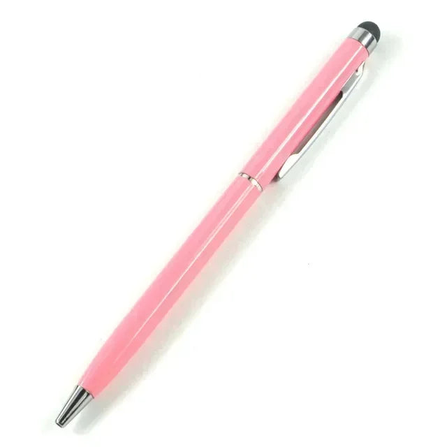 100 Pcs 13-color Metal 2-in-1 Stylus Universal Ballpoint Pen Custom Logo Text Engraving Office School Advertising Pen Wholesale