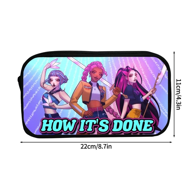 Kpop Demon Hunter Pencil Case Cartoon Huntrix Pencil Bag Student Pen Pouch School Stationery Box
