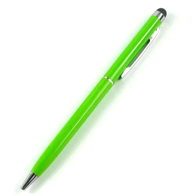 100 Pcs 13-color Metal 2-in-1 Stylus Universal Ballpoint Pen Custom Logo Text Engraving Office School Advertising Pen Wholesale