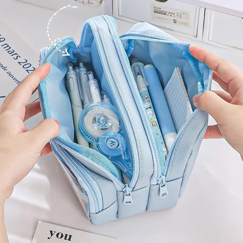New Simple Pencil Case Large Capacity for School Students