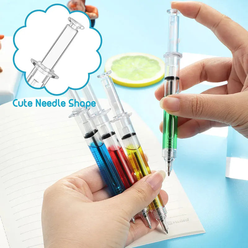 8Pcs Novelty Syringe Ballpoint Pens Cute Stationery  nurse pen  Ballpoint Pen 0.5mm Ballpen