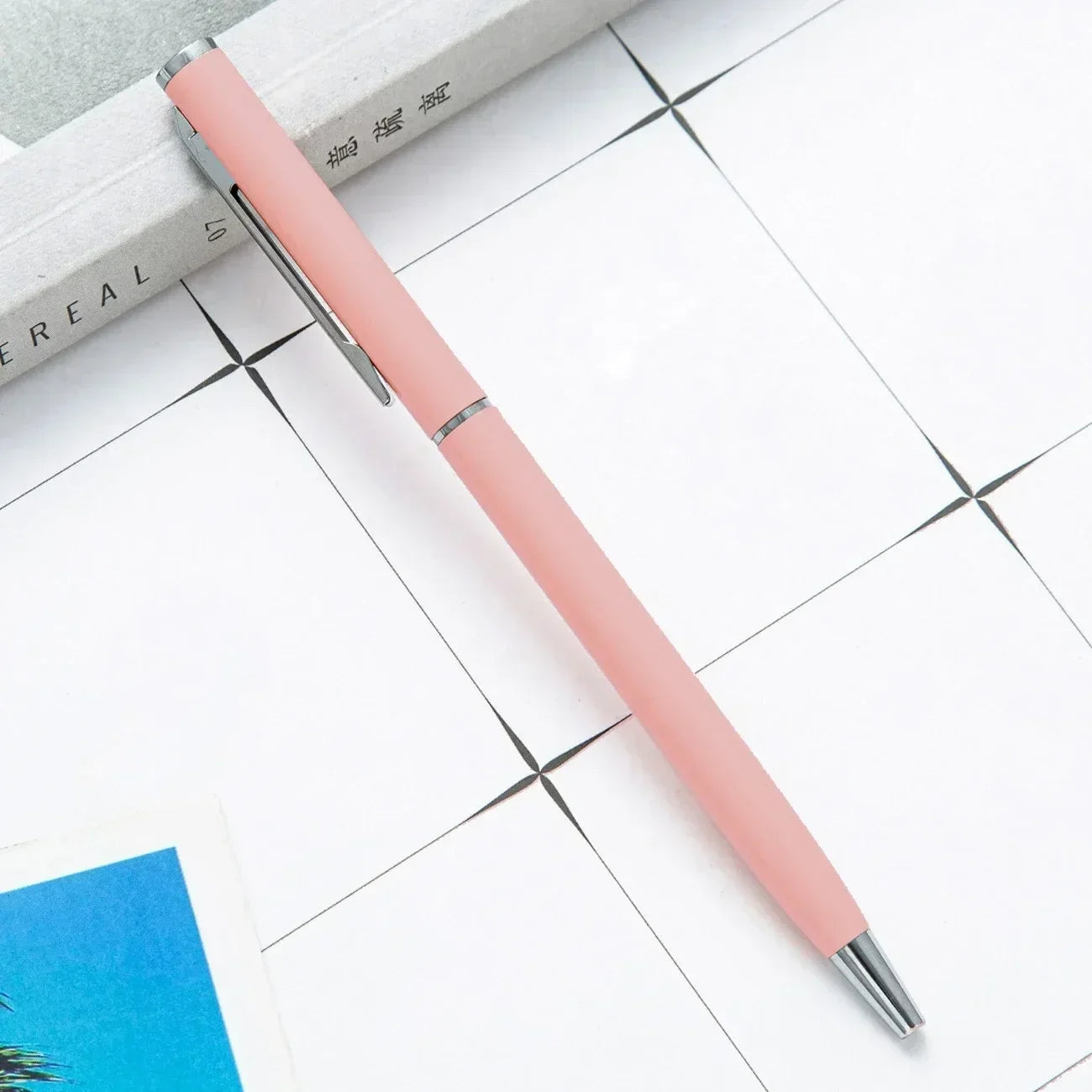 50 Pcs Metal Ballpoint Pen Rose Gold Pen Custom Logo Stationery Business Gift Lettering Engraved Name School&office Supplies