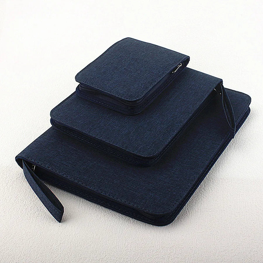 10/24/48 Slots Fountain Pen Case Pencil Case Pouch Bag Canvas Case Black, Gray