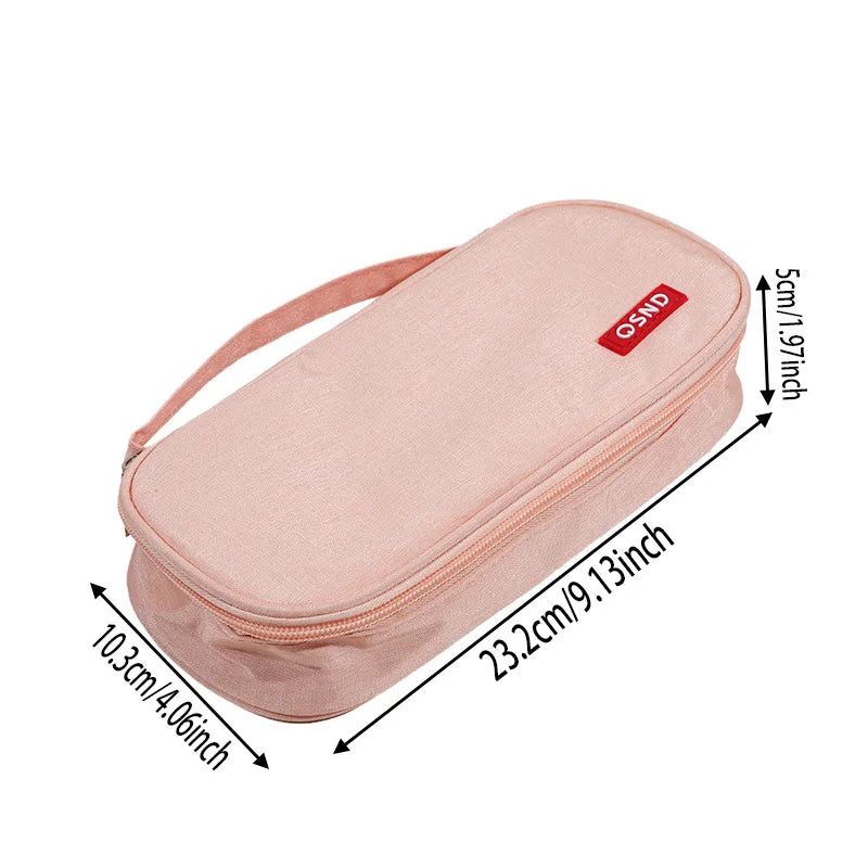 Pen Storage Bag Pencil Case 2 Layer Large Capacity Cosmetic High Quality Study Supplies Simple Student Stationary Boxes