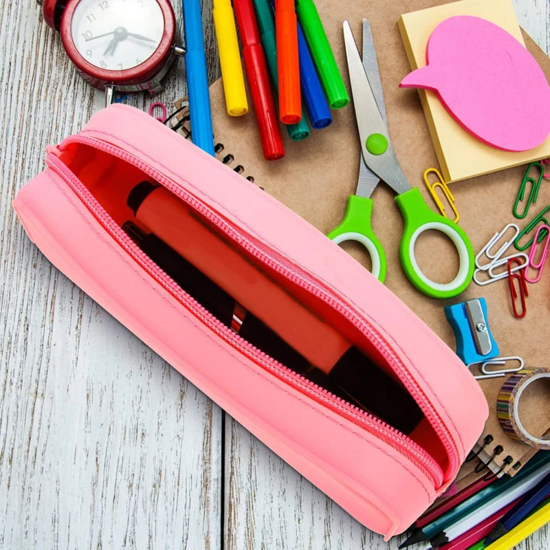 New Kawaii Colorful Silicone Pencil Case Cute Fashion Pencil Bag Stationery Storage Pouch Student School Supplies Student Gift