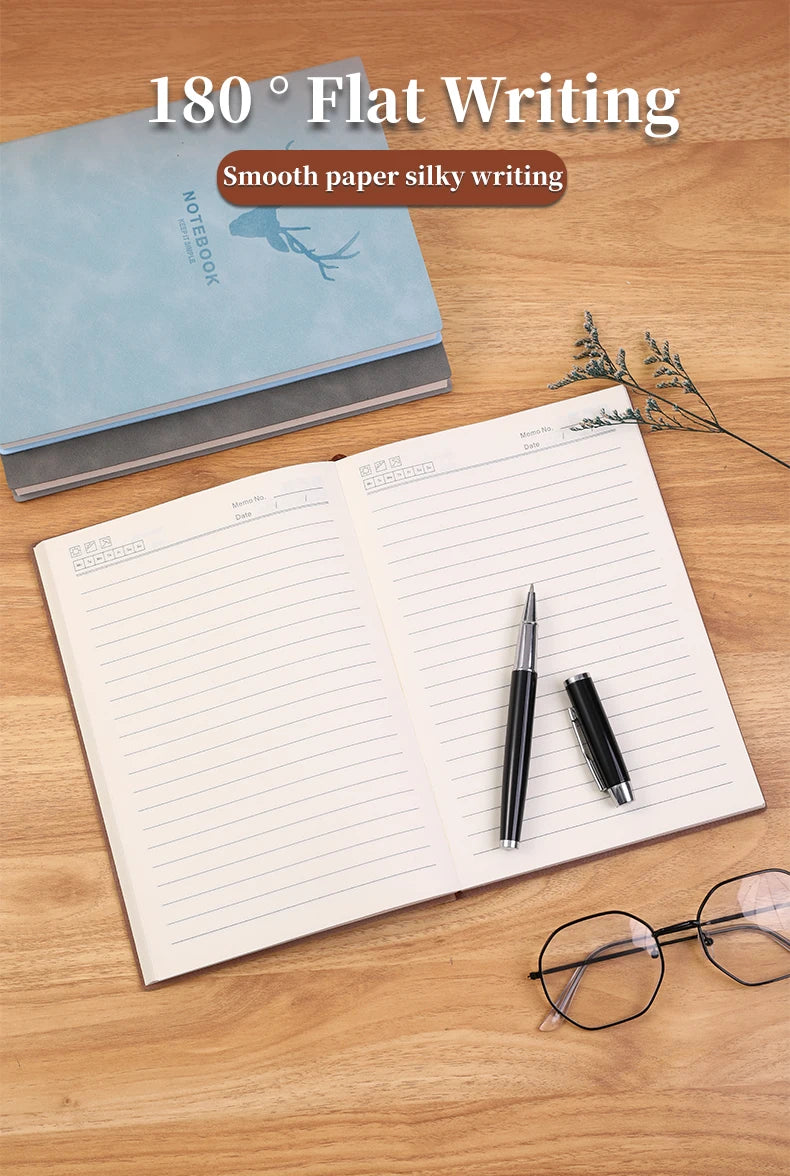 Popular A5 size deer head notebook, business notebook, portable diary, office meeting sketchbook, 180 pages