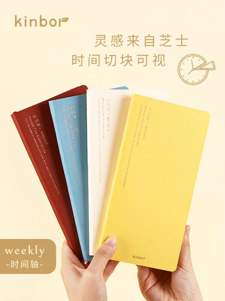 Kinbor Timeline Weekly Planner Pocket Journal Notebook Daily Agenda Monthly Planning Habits Tracker Time Organizer Schedule