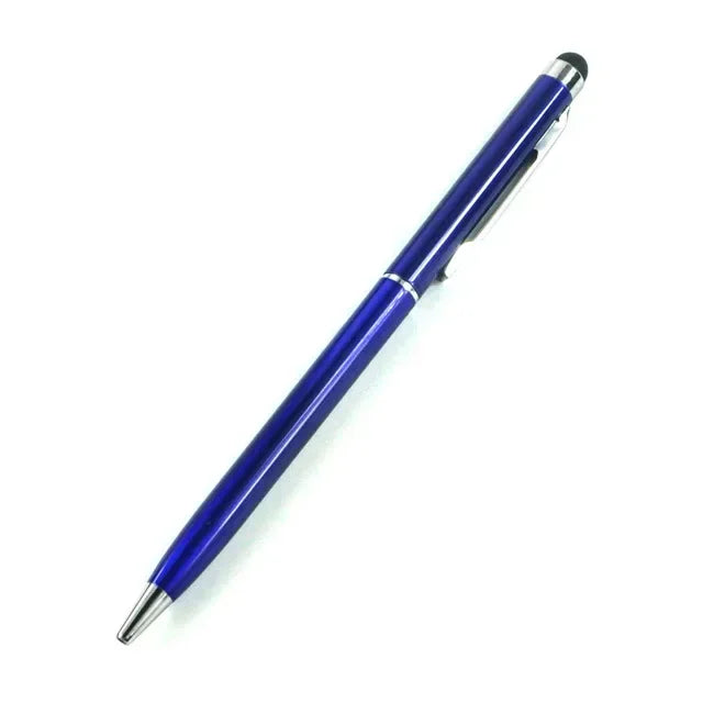 100 Pcs 13-color Metal 2-in-1 Stylus Universal Ballpoint Pen Custom Logo Text Engraving Office School Advertising Pen Wholesale