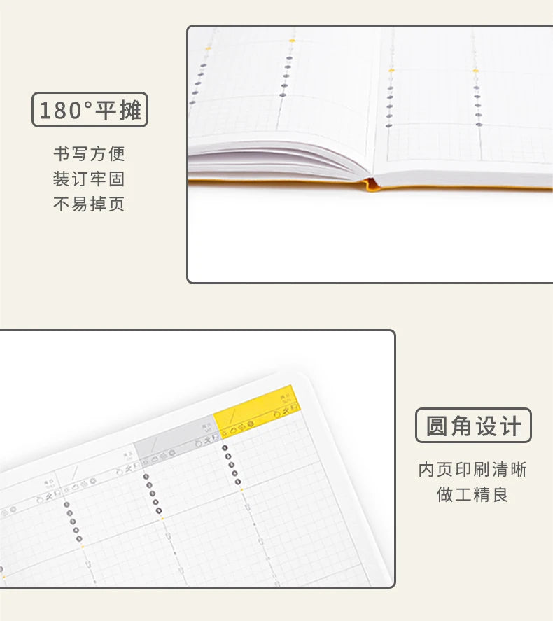 Kinbor Timeline Weekly Planner Pocket Journal Notebook Daily Agenda Monthly Planning Habits Tracker Time Organizer Schedule