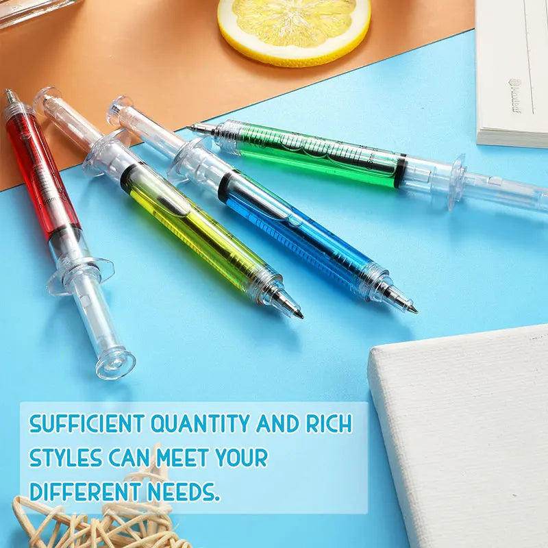 8Pcs Novelty Syringe Ballpoint Pens Cute Stationery  nurse pen  Ballpoint Pen 0.5mm Ballpen