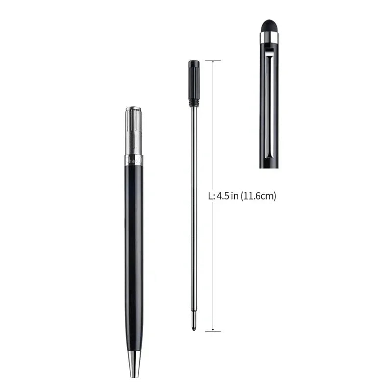 100 Pcs 13-color Metal 2-in-1 Stylus Universal Ballpoint Pen Custom Logo Text Engraving Office School Advertising Pen Wholesale