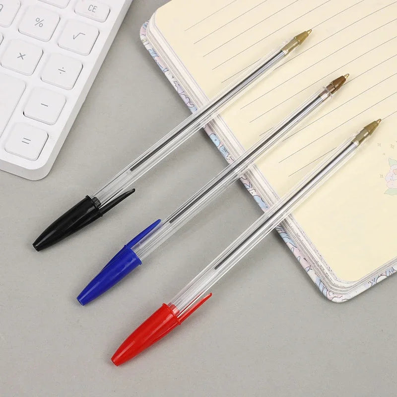 10Pcs/set Ballpoint Pens 1.0mm Blue Black Plastic Ball Point Pen Student Gift School Office Supplies Long Lasting Smooth Writing