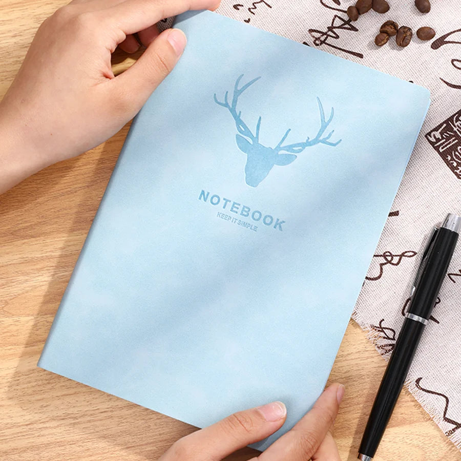 Popular A5 size deer head notebook, business notebook, portable diary, office meeting sketchbook, 180 pages