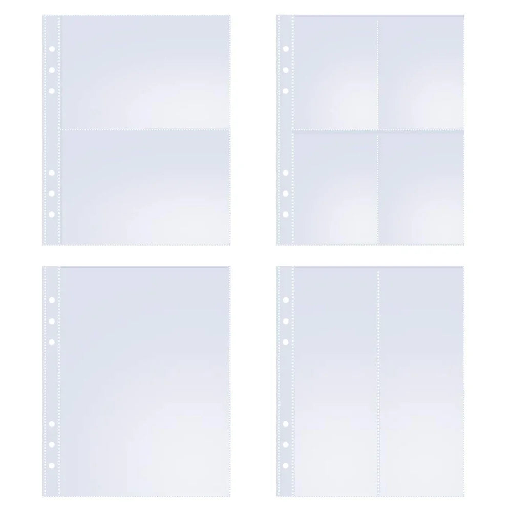PLRBOK 10 Pcs A5 6 Ring Clear Binder Refill 1 2 4 Pockets Sleeves Toploader Photocard Notebook Diary Photo Album Drawing Notepad