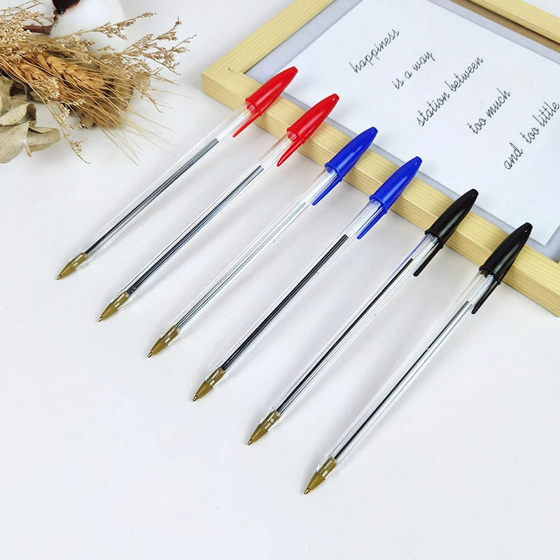 10Pcs/set Ballpoint Pens 1.0mm Blue Black Plastic Ball Point Pen Student Gift School Office Supplies Long Lasting Smooth Writing