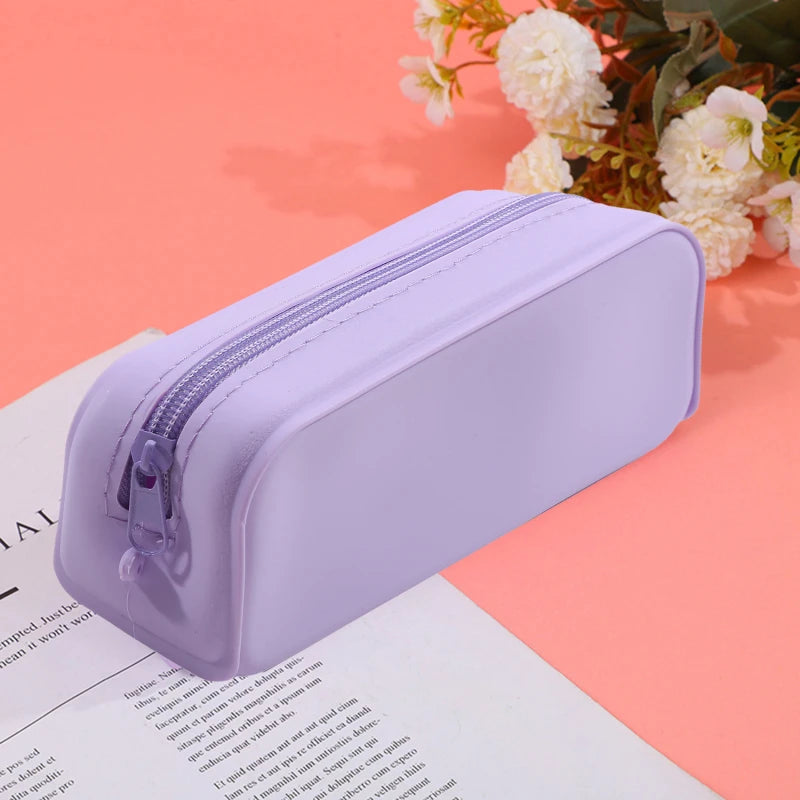 New Kawaii Colorful Silicone Pencil Case Cute Fashion Pencil Bag Stationery Storage Pouch Student School Supplies Student Gift