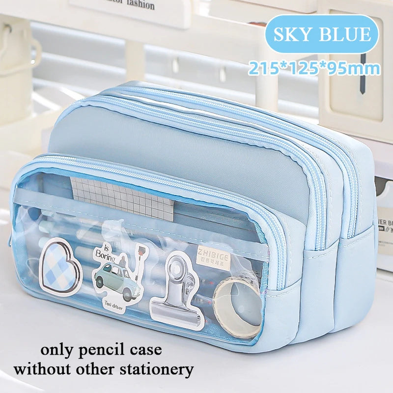 New Simple Pencil Case Large Capacity for School Students