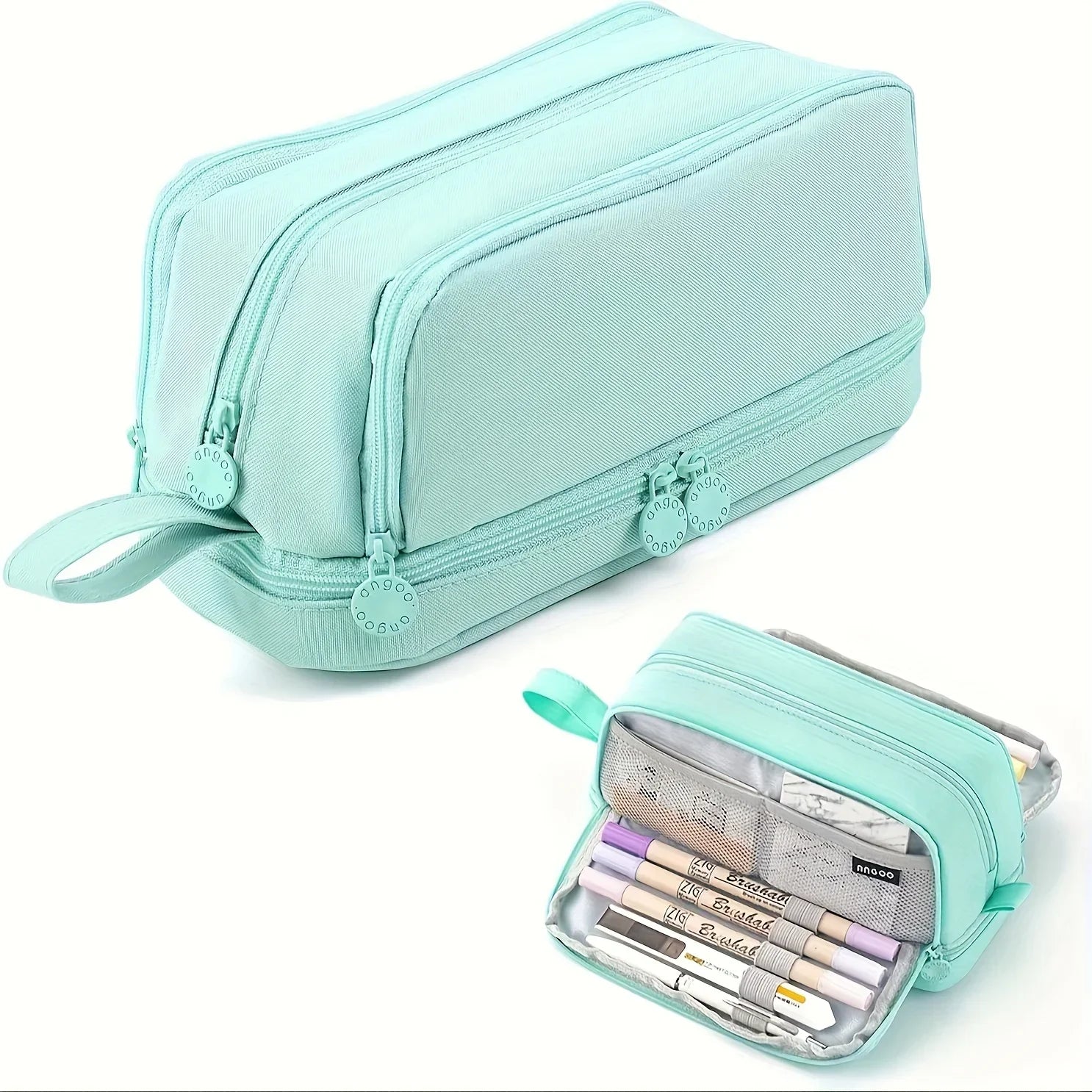 Large capacity stationery case, durable oxford cloth pencil case, portable organizer for school, office and university supplies