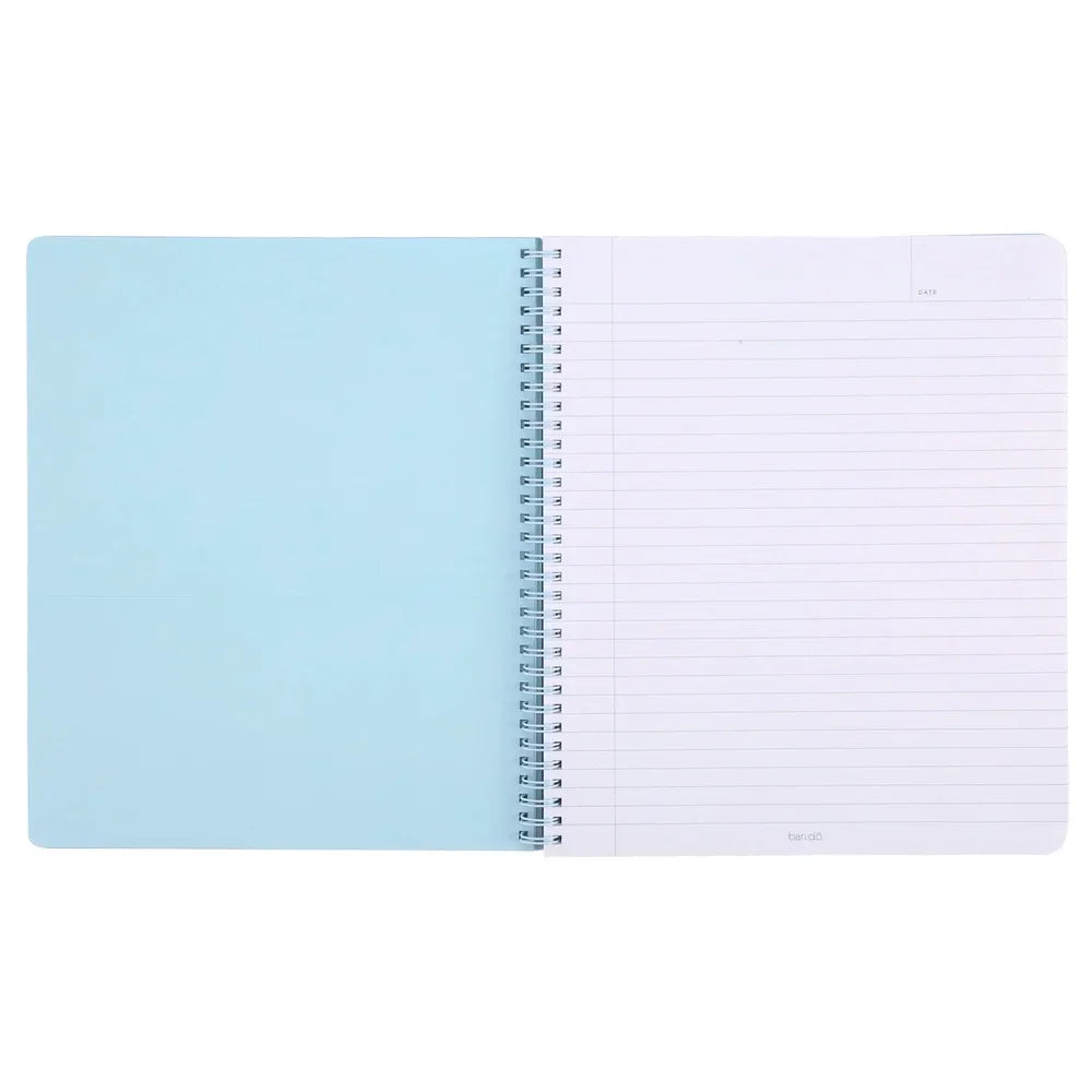 Large Spiral Notebook 11x9 Durable Metal Bound 160 Lined Pages College Ruled Double Sided Pocket Centerfold Design Perfect
