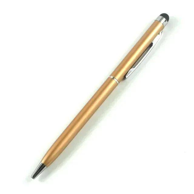 100 Pcs 13-color Metal 2-in-1 Stylus Universal Ballpoint Pen Custom Logo Text Engraving Office School Advertising Pen Wholesale